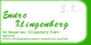 endre klingenberg business card